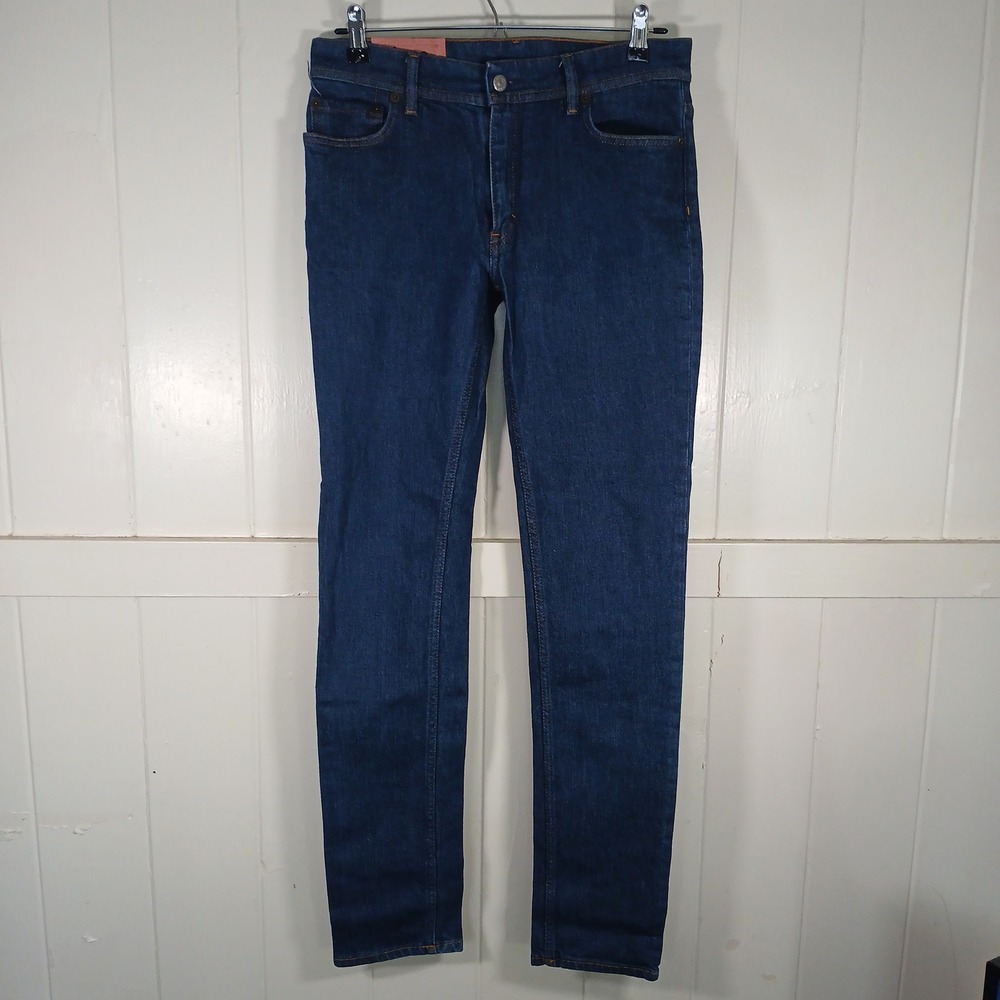 Acne Studios North Indigo Jeans Mens 31x32 Blue‎ Slim Tapered Blå Konst Italy